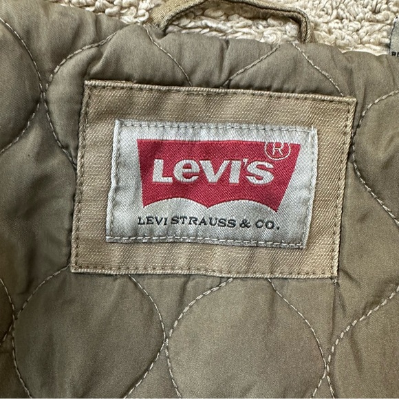 Levi’s Canvas Quilted Utility Trucker Jacket Brown Size XXL - Picture 10 of 11